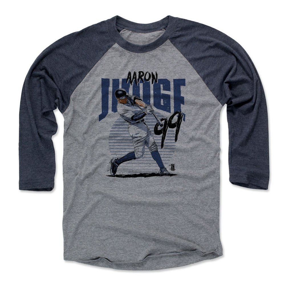 500 LEVEL Aaron Judge 3/4 Sleeve T-Shirt (Baseball Tee, XXX-Large, Navy/Heather Gray) - Aaron Judge Power B
