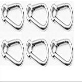 Marine Part Depot Six Stainless Steel Carabiner Spring Snap Links with Ring 2-3/8"