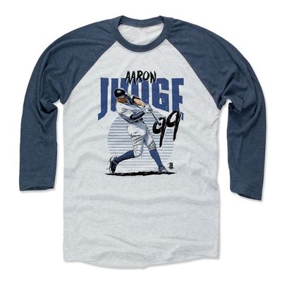500 LEVEL Aaron Judge 3/4 Sleeve T-Shirt (Baseball Tee, XXX-Large, Indigo/Ash) - Aaron Judge Power B