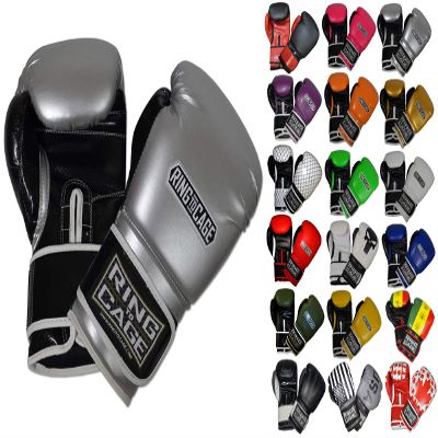 Gym Training Stand-Up Boxing Gloves (Silver/Black, Regular-12oz)