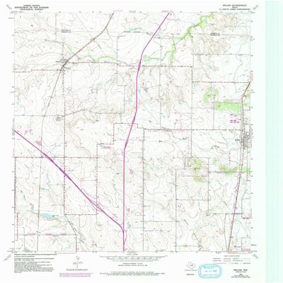 Keller TX topo map, 1:24000 Scale, 7.5 X 7.5 Minute, Historical, 1955, Updated 1992, 27 x 23 in - Tyvek