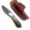 WolfKlinge | Handmade Damascus Steel Fixed Blade Knife | Full Tang Bone Handle | Premium Cow Hide Leather Sheath | Ultimate EDC Knife Ideal for Fishing, Hunting, Camping, Bushcraft, Skinning & Survival | Bone Hunter view 1