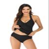 Honeystore Women's Two Piece Adjustable Straps Padded Tankini Bikini Set DS12A Black L view 1
