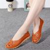 Fangsto Women's Cowhide Leather Shoes Loafers Flats Sandals Slip-On Cutout US Size 7 Orange view 2