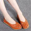 Fangsto Women's Cowhide Leather Shoes Loafers Flats Sandals Slip-On Cutout US Size 7 Orange view 3