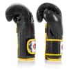 Fairtex Muay Thai Boxing Gloves BGV9 - Heavy Hitter Mexican Style Training & Sparring Gloves for Kick Boxing MMA K1 (Black/Yellow Piping, 10 oz) view 3