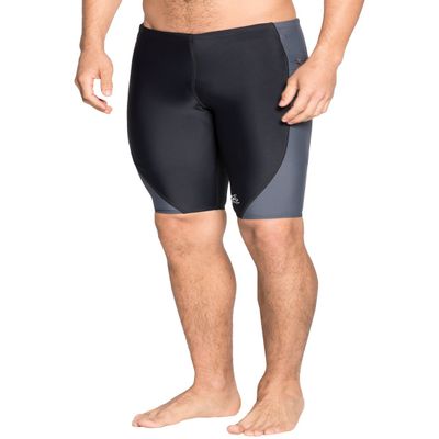 Tuga Men's Snorkel Jammer Short, UPF 50+, Made in USA, Black/Grey, M