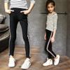 FTSUCQ Girls Pullover Striped Tracksuits Off Shoulder Shirt Black and White view 3