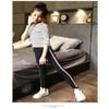 FTSUCQ Girls Pullover Striped Tracksuits Off Shoulder Shirt Black and White view 4
