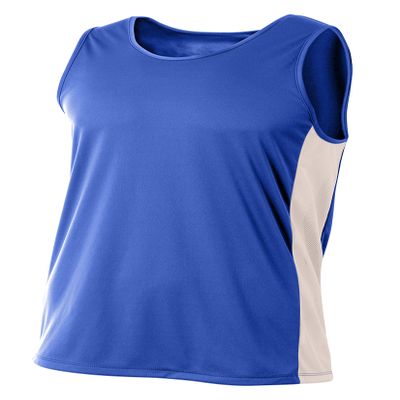 A4 Mens Pacer Singlet, 2XL, Royal/White