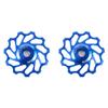Ceramic Bearing Derailleur Pulley, Smooth Rolling with Low Friction, Rear Wheel for Road Bikes, 2Pcs 11T Blue for Cyclists and Mechanics view 1