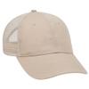 OTTO Promo Cotton Blend Twill 6 Panel Low Profile Mesh Back Trucker Hat - Khaki view 1