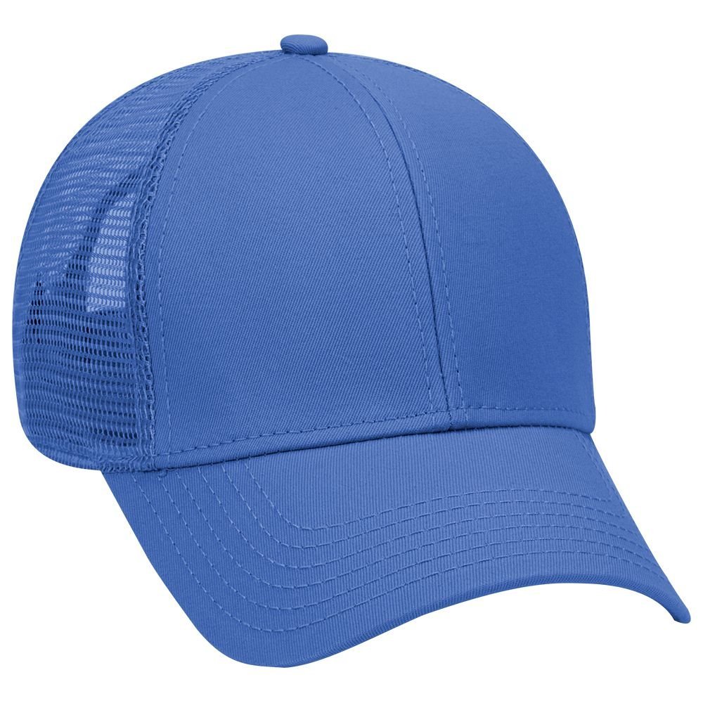 OTTO Superior Cotton Twill 6 Panel Low Profile Mesh Back Trucker Hat - Royal
