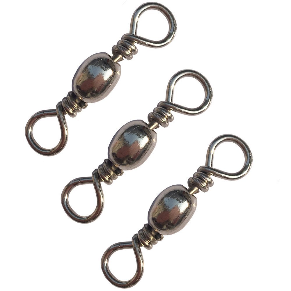 100pcs Fishing Barrel Swivel Extra Strong Ball Bearing Fishing Swivels Accessories Tackle (2#)