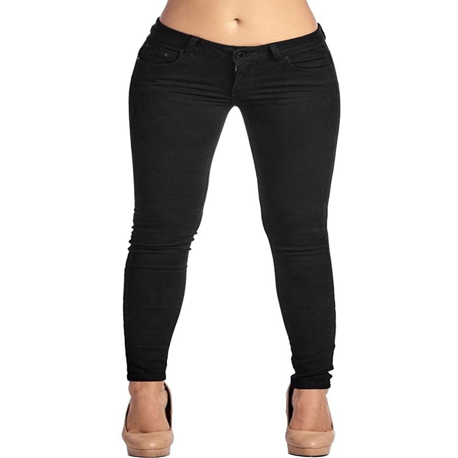 2LUV Women's Stretchy 5 Pocket Skinny Super Comfy Uniform Pants Black 3