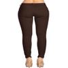2LUV Women's Stretchy 5 Pocket Skinny Color Uniform Pants Coffee 1 view 3