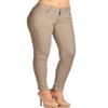 2LUV Women's Stretchy 5 Pocket Skinny Color Uniform Pants Back to School Junior Clothing Apparel Khaki 11 view 2