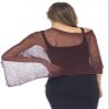 Back From Bali Womens Sheer Poncho Shrug Bolero, Lightweight Summer Shrug Pullover Sweater Brick view 2