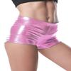 Womens Metallic Rave Booty Shorts Faux Leather Shorts Shiny Hot Pants Bottoms for Dance Festival (Small, Baby Pink) view 1