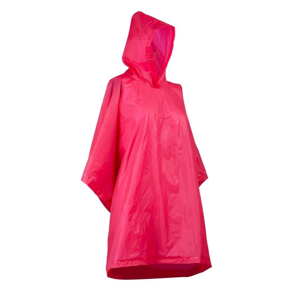Totes Kids Rain Poncho Reusable, Compact & Travel-Friendly, Pullover Hood, Easy Snap, Lightweight, Pink