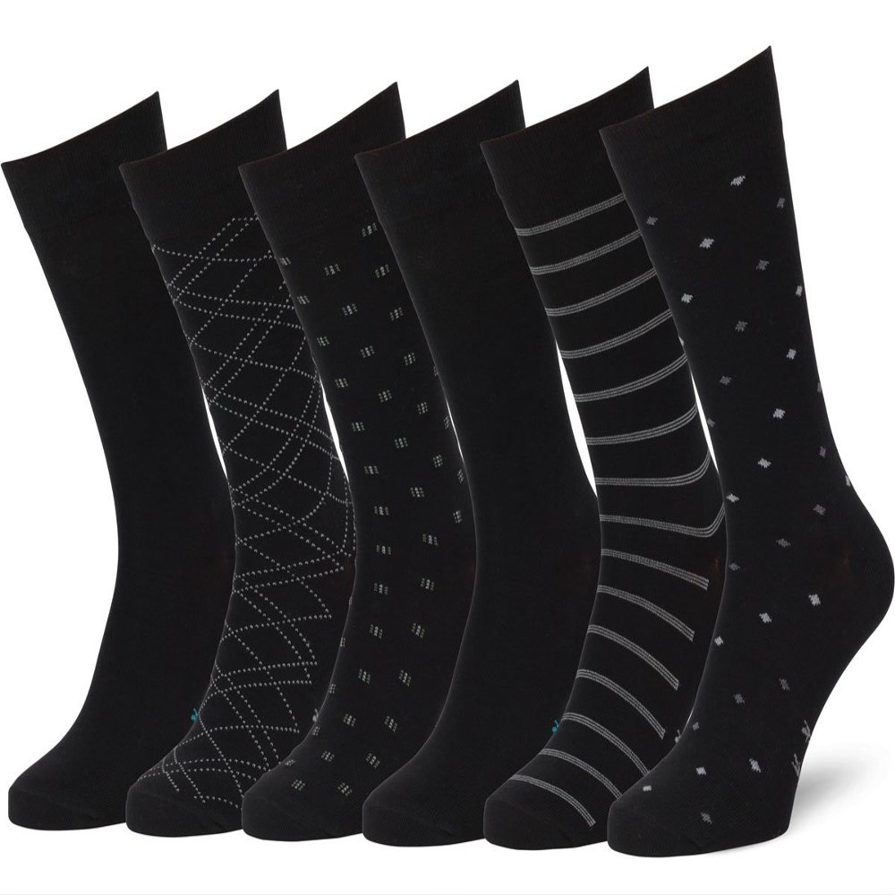 Easton Marlowe Mens Dress Socks 10-13 Black Dress Socks 9-12 6 Pack Classic Patterned Socks #4-3 Men's Socks & Hosiery Size 10-13 Gifts for Men