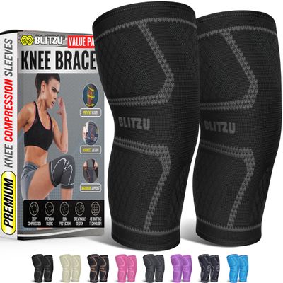 Knee Brace Men & Women, Knee Compression Sleeve Support Wrap Tendonitis L