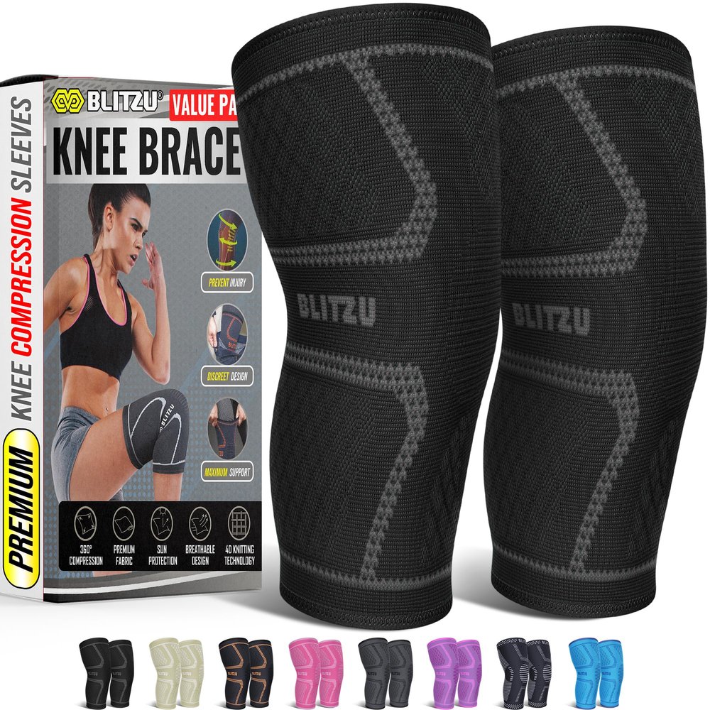 Knee Brace Men & Women, Knee Compression Sleeve Support Wrap Tendonitis L