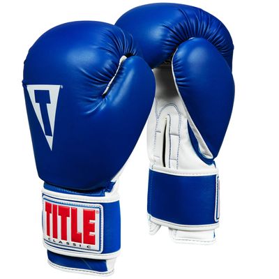 Title Classic Pro Style Training Gloves 3.0, Blue/White, 14 oz