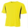 A4 Men's Cooling Performance Color Block Short Sleeve Crew, Safety Yellow/Black, 4X-Large view 1