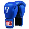 Title Classic Leather Elastic Training Gloves 2.0, Blue, 14 oz view 1