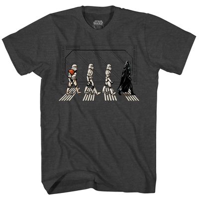 STAR WARS Death Star Road Stormtrooper Crossing T-Shirt (XXXL, Charcoal Heather)