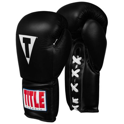 Title Classic Leather Lace Training Gloves 2.0, Black, 18 oz