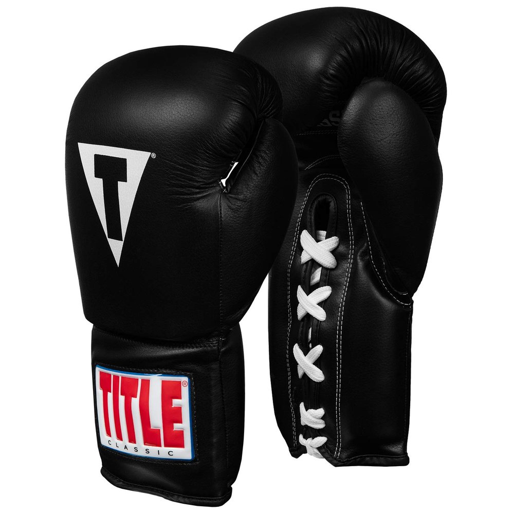 Title Classic Leather Lace Training Gloves 2.0, Black, 18 oz