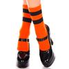 Striped Ankle High Socks - Orange/Black - O/S view 1