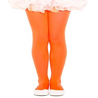 Girls Opaque Tights Pantyhose - Orange - L