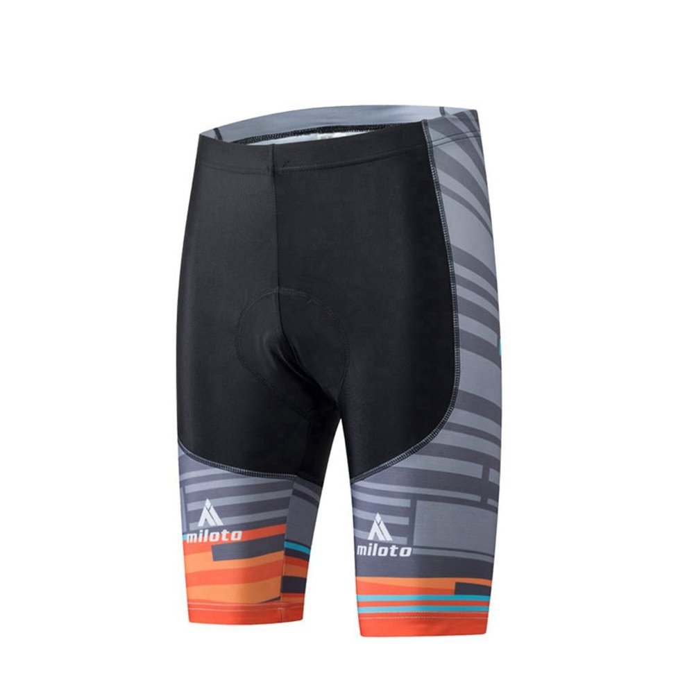 Uriah Men's Cycling Shorts 3D Coolmax Gel Padded Waves Orange Size 4XL(CN)