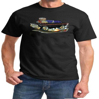 1965 1966 Ford Falcon Hardtop Cartoon Muscle Car Design Tshirt 2XL Black