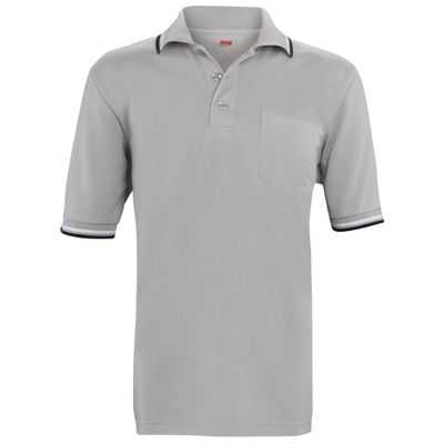 Adams USA Short Sleeve Baseball Umpire Shirt - Sized for Chest Protector, GRAY