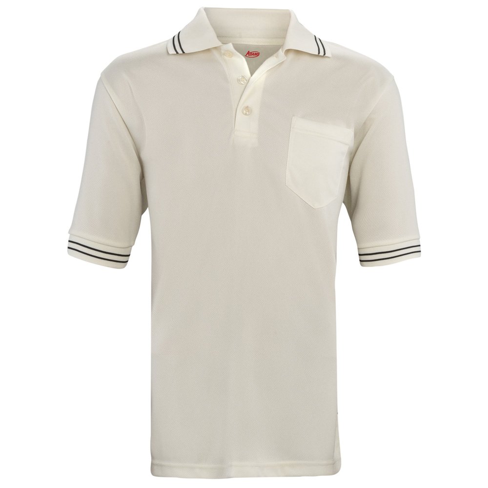 ADAMS USA mens Short Sleeve Baseball Umpire Shirt - Sized for Chest Protector, Cream , Medium