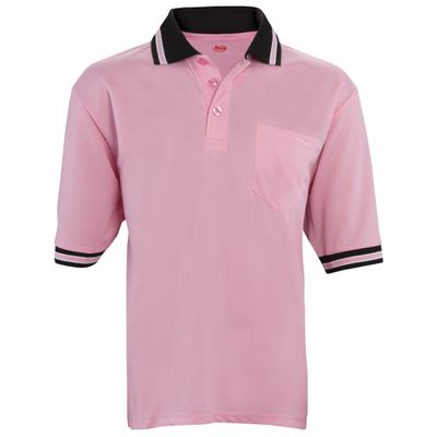 Adams USA Short Sleeve Baseball Umpire Shirt - Sized for Chest Protector, PINK