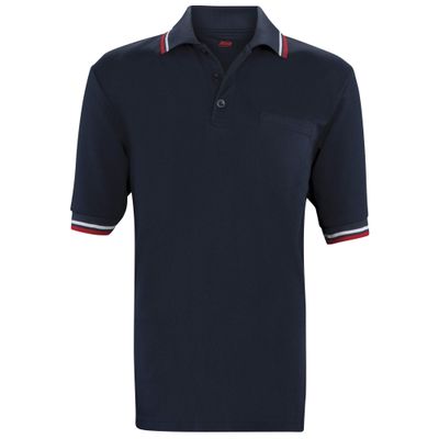 Adams USA Short Sleeve Baseball Umpire Shirt - Sized for Chest Protector, NAVY