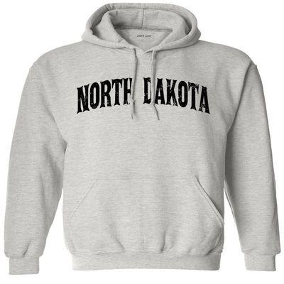 Joe's USA Vintage States Logo Hoodie-2XL-Ash-NorthDakota/b