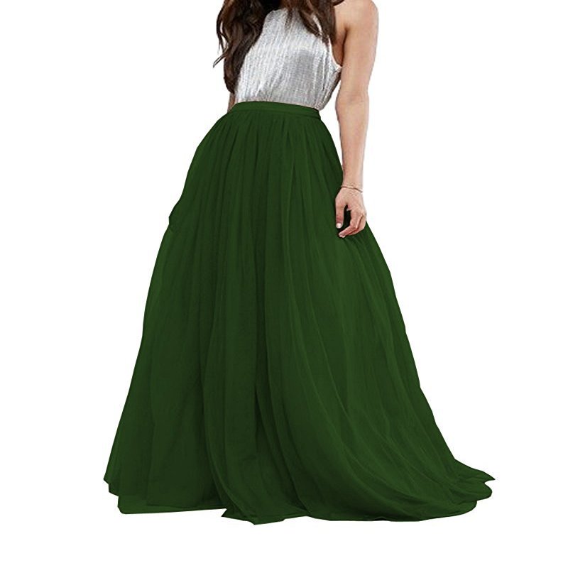EllieHouse Womens Long Tutu Tulle Skirt Green Size XXL PC25