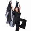 SHOWYOU 250x120cm 9 Colors 100% Chiffon Belly Dance Scarf Throwing Yarn Prop (Black) view 4