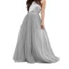 EllieHouse Womens Long Tutu Tulle Skirt Silver Size XL PC25 view 1
