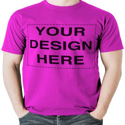 Custom Tshirts Design Your Own Text or Image Adult Unisex T-Shirt (Small, Hot Pink)