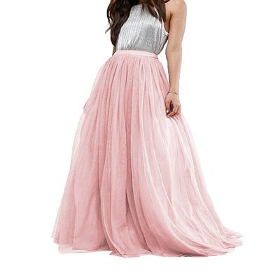 EllieHouse Womens Long Tutu Tulle Skirt Blush Size XL PC25