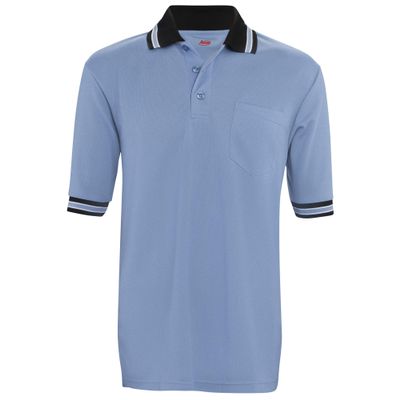 Adams USA Short Sleeve Baseball Umpire Shirt - Sized for Chest Protector, COLUMBIA BLUE