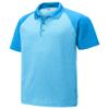 DRIEQUIP Moisture Wicking Raglan Heth Block Polo-S-PondBlueHeth/PondBlue view 1
