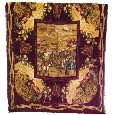 French Vintage Challis - Scarf/Shawl 36x36''